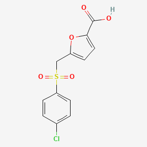 molecular formula C12H9ClO5S B2695227 5-{[(4-Chlorophenyl)sulfonyl]methyl}furan-2-carboxylic acid CAS No. 1146297-18-8