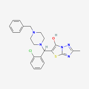 molecular formula C23H24ClN5OS B2695228 5-((4-Benzylpiperazin-1-yl)(2-chlorophenyl)methyl)-2-methylthiazolo[3,2-b][1,2,4]triazol-6-ol CAS No. 869343-98-6