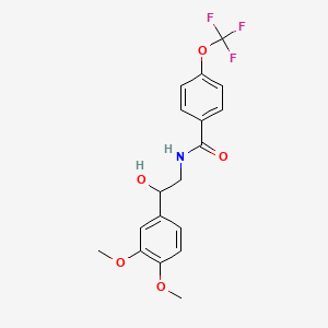 molecular formula C18H18F3NO5 B2695239 N-(2-(3,4-二甲氧基苯基)-2-羟基乙基)-4-(三氟甲氧基)苯甲酰胺 CAS No. 1797762-20-9