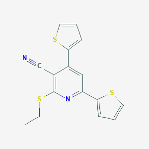 molecular formula C16H12N2S3 B269524 2-(Ethylsulfanyl)-4,6-di(2-thienyl)nicotinonitrile 