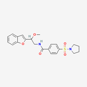 N-(2-(benzofuran-2-yl)-2-methoxyethyl)-4-(pyrrolidin-1-ylsulfonyl)benzamide