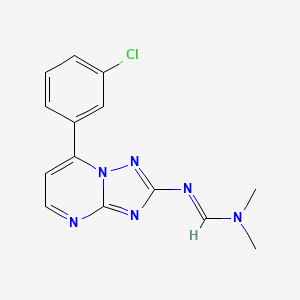molecular formula C14H13ClN6 B2695246 N'-[7-(3-chlorophenyl)[1,2,4]triazolo[1,5-a]pyrimidin-2-yl]-N,N-dimethyliminoformamide CAS No. 303145-80-4