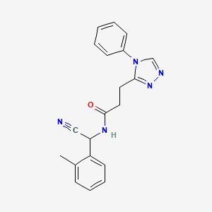 N-[cyano(2-methylphenyl)methyl]-3-(4-phenyl-4H-1,2,4-triazol-3-yl)propanamide