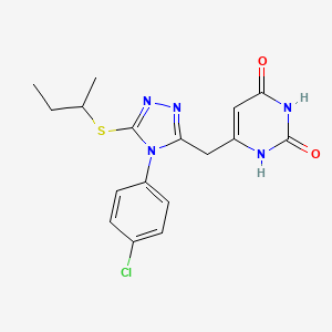 molecular formula C17H18ClN5O2S B2695268 6-[[5-butan-2-ylsulfanyl-4-(4-chlorophenyl)-1,2,4-triazol-3-yl]methyl]-1H-pyrimidine-2,4-dione CAS No. 852154-63-3