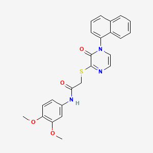 molecular formula C24H21N3O4S B2695269 N-(3,4-二甲氧基苯基)-2-((4-(萘-1-基)-3-氧代-3,4-二氢嘧啶-2-基)硫)乙酰胺 CAS No. 899759-71-8