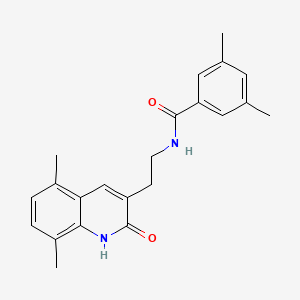 molecular formula C22H24N2O2 B2695270 N-(2-(5,8-dimethyl-2-oxo-1,2-dihydroquinolin-3-yl)ethyl)-3,5-dimethylbenzamide CAS No. 851406-68-3