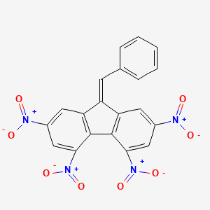 molecular formula C20H10N4O8 B2695275 9-benzylidene-2,4,5,7-tetranitro-9H-fluorene CAS No. 253605-77-5