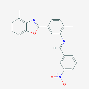 molecular formula C22H17N3O3 B269528 2-[3-({3-Nitrobenzylidene}amino)-4-methylphenyl]-4-methyl-1,3-benzoxazole 