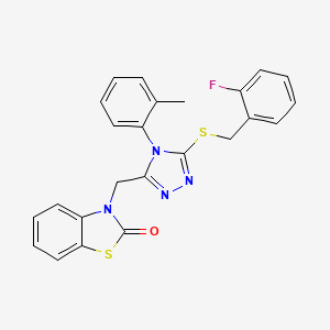 molecular formula C24H19FN4OS2 B2695290 3-((5-((2-fluorobenzyl)thio)-4-(o-tolyl)-4H-1,2,4-triazol-3-yl)methyl)benzo[d]thiazol-2(3H)-one CAS No. 847403-02-5
