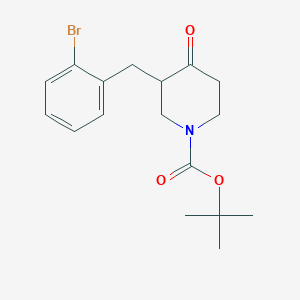 molecular formula C17H22BrNO3 B2695292 Tert-butyl 3-[(2-bromophenyl)methyl]-4-oxopiperidine-1-carboxylate CAS No. 1260893-88-6