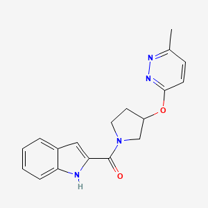 molecular formula C18H18N4O2 B2695294 (1H-indol-2-yl)(3-((6-methylpyridazin-3-yl)oxy)pyrrolidin-1-yl)methanone CAS No. 2034476-76-9