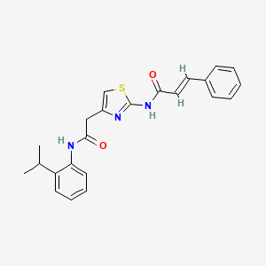 molecular formula C23H23N3O2S B2695298 N-(4-(2-((2-isopropylphenyl)amino)-2-oxoethyl)thiazol-2-yl)cinnamamide CAS No. 1211861-70-9