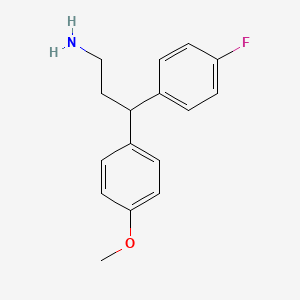 molecular formula C16H18FNO B2695308 3-(4-氟苯基)-3-(4-甲氧基-苯基)-丙基胺 CAS No. 849025-48-5