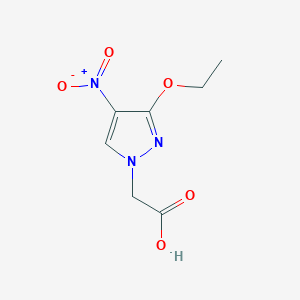 molecular formula C7H9N3O5 B2695315 (3-ethoxy-4-nitro-1H-pyrazol-1-yl)acetic acid CAS No. 1855889-83-6