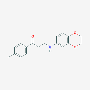 molecular formula C18H19NO3 B2695316 3-(2,3-Dihydro-1,4-benzodioxin-6-ylamino)-1-(4-methylphenyl)-1-propanone CAS No. 477334-31-9