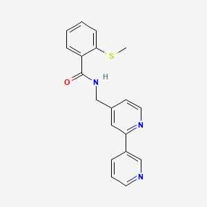 molecular formula C19H17N3OS B2695318 N-([2,3'-bipyridin]-4-ylmethyl)-2-(methylthio)benzamide CAS No. 2034561-81-2