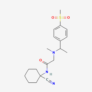 molecular formula C19H27N3O3S B2695329 N-(1-cyanocyclohexyl)-2-[methyl-[1-(4-methylsulfonylphenyl)ethyl]amino]acetamide CAS No. 1223504-62-8