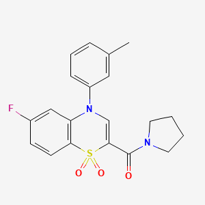 molecular formula C20H19FN2O3S B2695334 5-乙基-8-氟-2-(甲氧基乙酰)-2,3,4,5-四氢-1H-吡啶并[4,3-b]吲哚 CAS No. 1251551-21-9