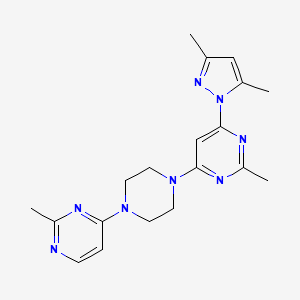 molecular formula C19H24N8 B2695335 4-(3,5-dimethyl-1H-pyrazol-1-yl)-2-methyl-6-[4-(2-methylpyrimidin-4-yl)piperazin-1-yl]pyrimidine CAS No. 2415552-26-8