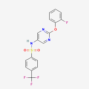 molecular formula C17H11F4N3O3S B2695336 N-(2-(2-氟苯氧基)嘧啶-5-基)-4-(三氟甲基)苯磺酰胺 CAS No. 1421505-21-6