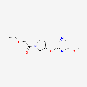 molecular formula C13H19N3O4 B2695341 2-Ethoxy-1-(3-((6-methoxypyrazin-2-yl)oxy)pyrrolidin-1-yl)ethanone CAS No. 2034451-38-0