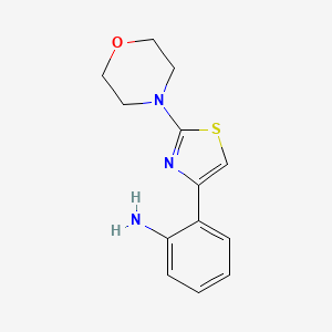 molecular formula C13H15N3OS B2695343 2-[2-(Morpholin-4-yl)-1,3-thiazol-4-yl]aniline CAS No. 923714-34-5