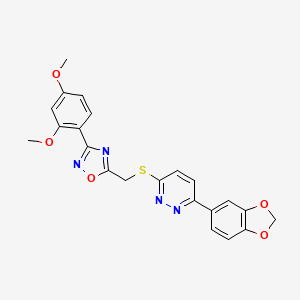 3-(1,3-Benzodioxol-5-yl)-6-({[3-(2,4-dimethoxyphenyl)-1,2,4-oxadiazol-5-yl]methyl}sulfanyl)pyridazine