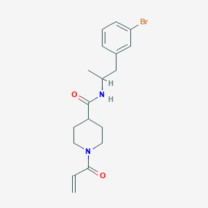N-[1-(3-Bromophenyl)propan-2-yl]-1-prop-2-enoylpiperidine-4-carboxamide