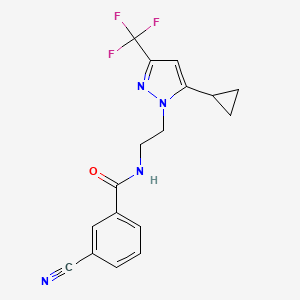 3-cyano-N-(2-(5-cyclopropyl-3-(trifluoromethyl)-1H-pyrazol-1-yl)ethyl)benzamide