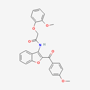 N-[2-(4-methoxybenzoyl)-1-benzofuran-3-yl]-2-(2-methoxyphenoxy)acetamide