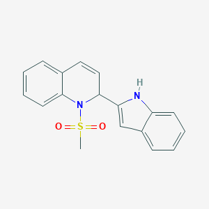 molecular formula C18H16N2O2S B269538 2-(1H-indol-2-yl)-1-methylsulfonyl-2H-quinoline 
