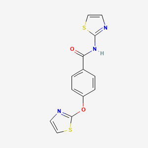 molecular formula C13H9N3O2S2 B2695381 N-(thiazol-2-yl)-4-(thiazol-2-yloxy)benzamide CAS No. 2034529-37-6