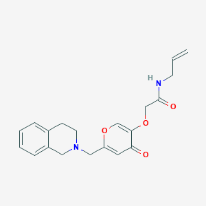 molecular formula C20H22N2O4 B2695386 2-[6-(3,4-dihydro-1H-isoquinolin-2-ylmethyl)-4-oxopyran-3-yl]oxy-N-prop-2-enylacetamide CAS No. 898465-01-5
