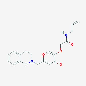 2-({4-oxo-6-[(1,2,3,4-tetrahydroisoquinolin-2-yl)methyl]-4H-pyran-3-yl}oxy)-N-(prop-2-en-1-yl)acetamide