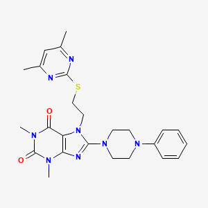 7-{2-[(4,6-dimethylpyrimidin-2-yl)sulfanyl]ethyl}-1,3-dimethyl-8-(4-phenylpiperazin-1-yl)-2,3,6,7-tetrahydro-1H-purine-2,6-dione