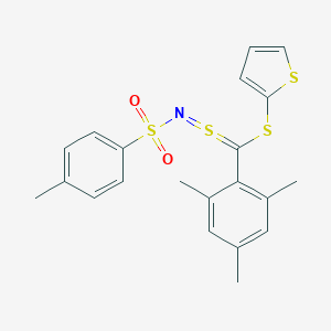 molecular formula C21H21NO2S4 B269539 N-{[mesityl(2-thienylsulfanyl)methylene]-lambda~4~-sulfanylidene}-4-methylbenzenesulfonamide 
