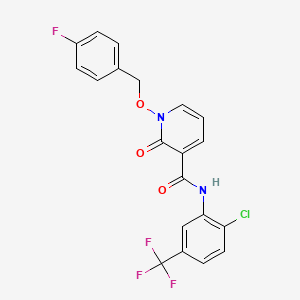 molecular formula C20H13ClF4N2O3 B2695390 N-(2-chloro-5-(trifluoromethyl)phenyl)-1-((4-fluorobenzyl)oxy)-2-oxo-1,2-dihydropyridine-3-carboxamide CAS No. 868678-48-2