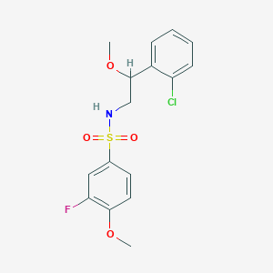 molecular formula C16H17ClFNO4S B2695392 N-(2-(2-氯苯基)-2-甲氧基乙基)-3-氟-4-甲氧基苯磺酰胺 CAS No. 1788676-87-8