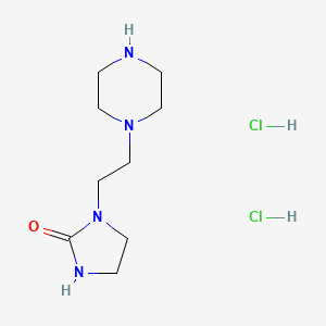 molecular formula C9H20Cl2N4O B2695393 1-[2-(Piperazin-1-yl)ethyl]imidazolidin-2-one dihydrochloride CAS No. 1221723-72-3