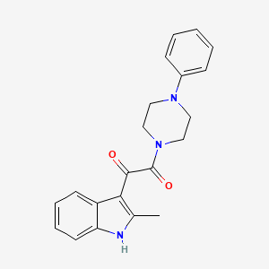 molecular formula C21H21N3O2 B2695398 1-(2-methyl-1H-indol-3-yl)-2-(4-phenylpiperazin-1-yl)ethane-1,2-dione CAS No. 696656-29-8
