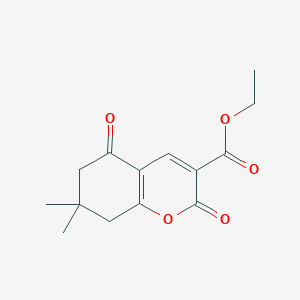 molecular formula C14H16O5 B2695401 ethyl 7,7-dimethyl-2,5-dioxo-5,6,7,8-tetrahydro-2H-chromene-3-carboxylate CAS No. 77959-77-4