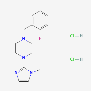 molecular formula C15H21Cl2FN4 B2695408 1-(2-fluorobenzyl)-4-(1-methyl-1H-imidazol-2-yl)piperazine dihydrochloride CAS No. 1351615-72-9