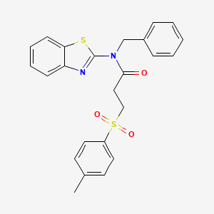 molecular formula C24H22N2O3S2 B2695410 N-(benzo[d]thiazol-2-yl)-N-benzyl-3-tosylpropanamide CAS No. 941877-91-4