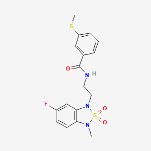 molecular formula C17H18FN3O3S2 B2695413 N-(2-(6-fluoro-3-methyl-2,2-dioxidobenzo[c][1,2,5]thiadiazol-1(3H)-yl)ethyl)-3-(methylthio)benzamide CAS No. 2034543-77-4