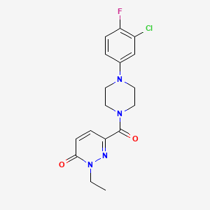 6-(4-(3-chloro-4-fluorophenyl)piperazine-1-carbonyl)-2-ethylpyridazin-3(2H)-one