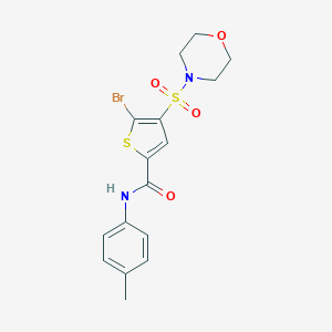 molecular formula C16H17BrN2O4S2 B269542 5-bromo-N-(4-methylphenyl)-4-(4-morpholinylsulfonyl)-2-thiophenecarboxamide 