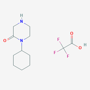 molecular formula C12H19F3N2O3 B2695422 1-Cyclohexyl-2-piperazinone trifluoroacetate CAS No. 1154869-43-8