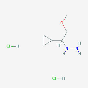 molecular formula C6H16Cl2N2O B2695424 (1-Cyclopropyl-2-methoxyethyl)hydrazine dihydrochloride CAS No. 2044713-74-6