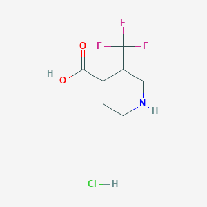 molecular formula C7H11ClF3NO2 B2695427 3-(Trifluoromethyl)piperidine-4-carboxylic acid hydrochloride CAS No. 2140326-36-7