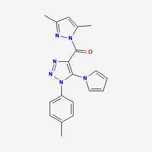 (3,5-dimethyl-1H-pyrazol-1-yl)[1-(4-methylphenyl)-5-(1H-pyrrol-1-yl)-1H-1,2,3-triazol-4-yl]methanone